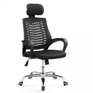 Swivel Office Chair with Headrest: Black colour Swivel Office Chair