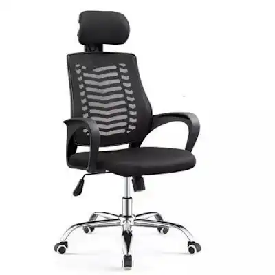 Swivel Office Chair with Headrest: Black colour Swivel Office Chair