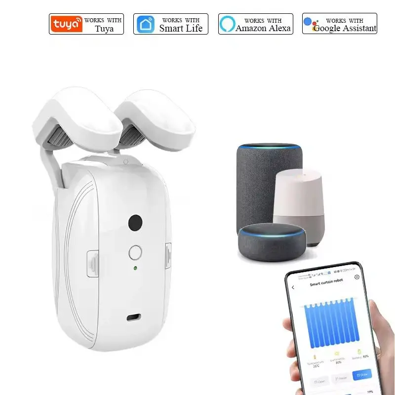 Smart Double WiFi Curtain Robot with manual remote controller (CRW2)