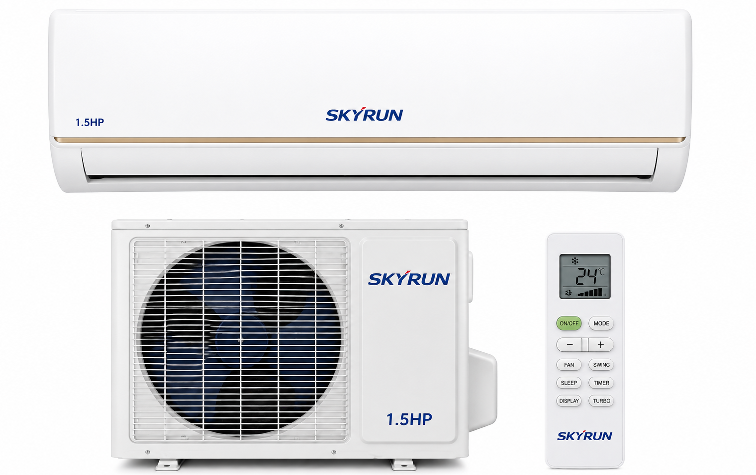 Skyrun 1.5HP Split Air Conditioner – Fast Cooling AC with Remote Control & Energy-Efficient Performance