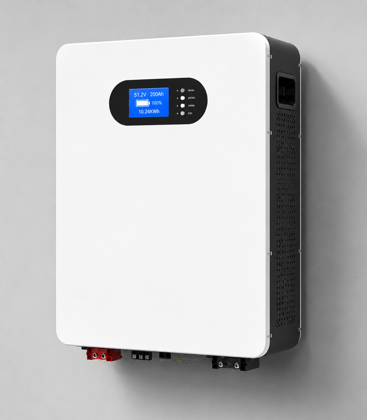 10.24kWh 51.2V 200Ah Wall-Mounted LiFePO₄ Lithium Battery