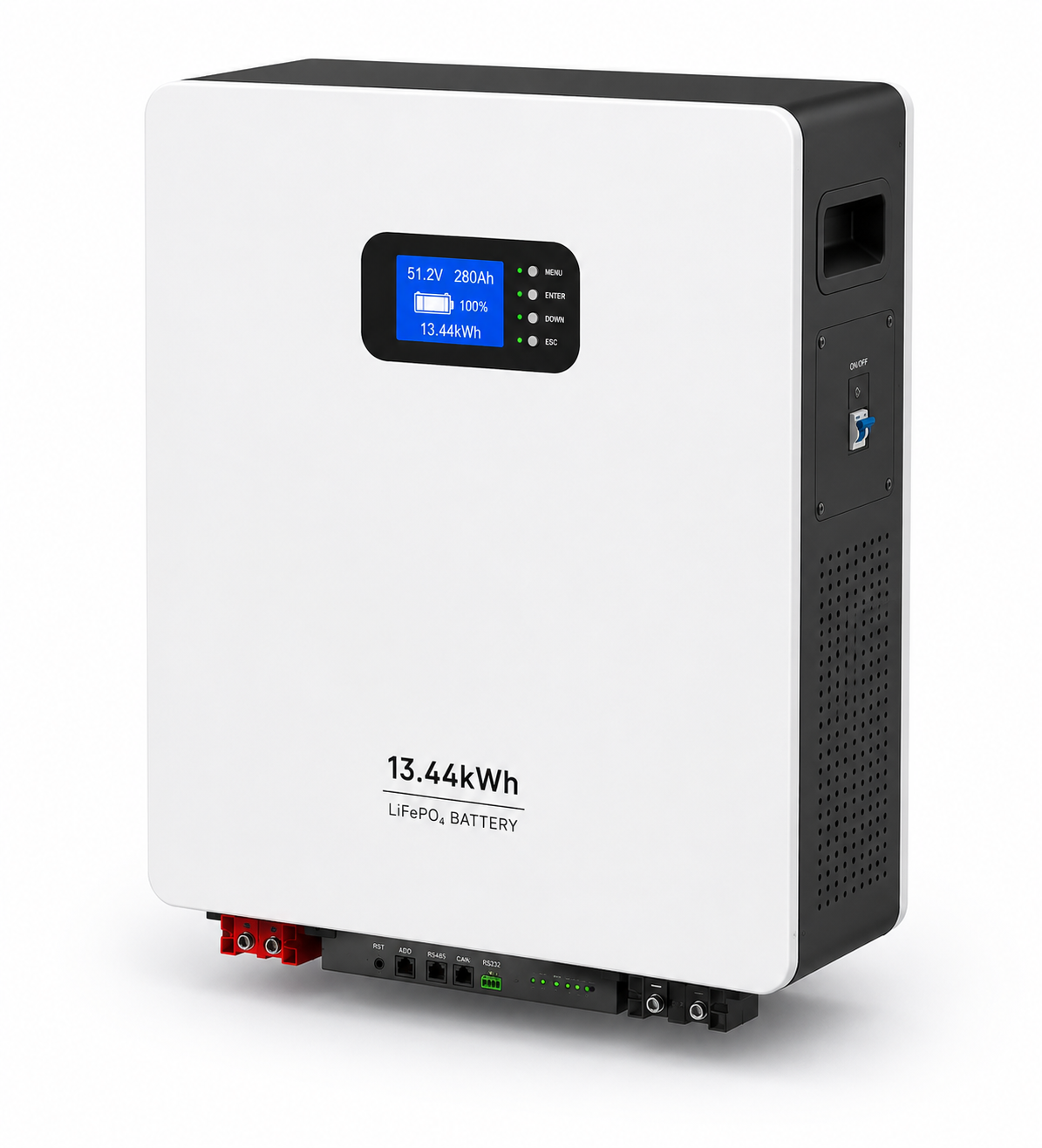 13.44kWh 51.2V 280Ah Wall-Mounted LiFePO₄ Lithium Battery