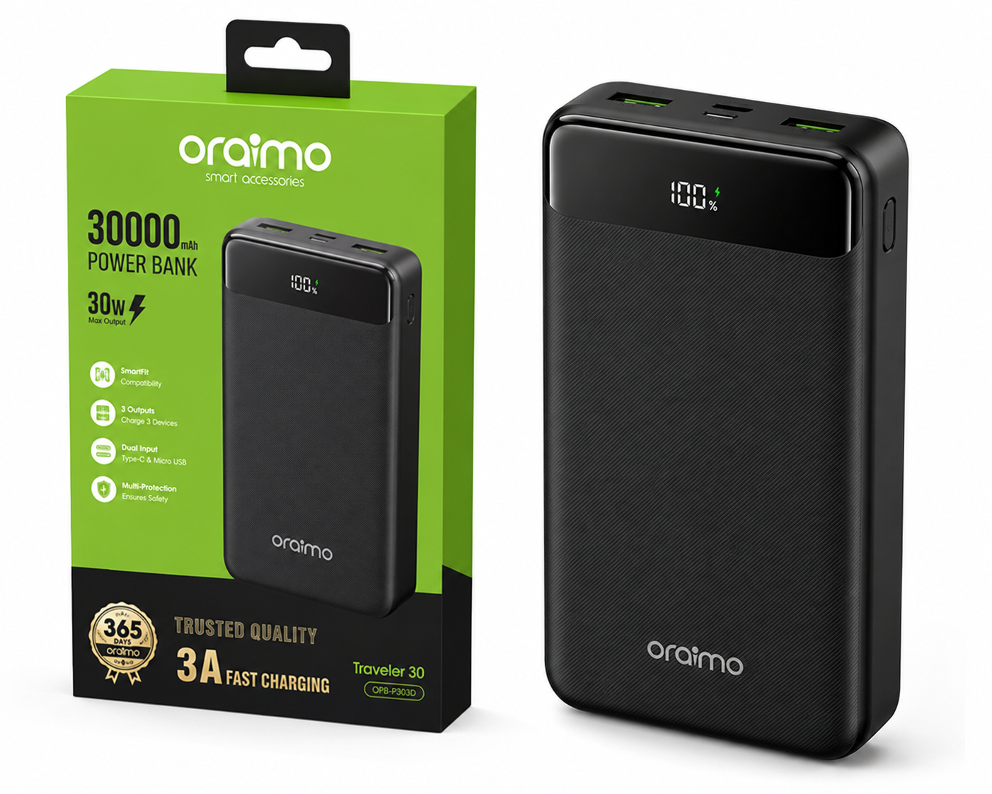Oraimo Traveler 30 30,000mAh Fast Charging Power Bank