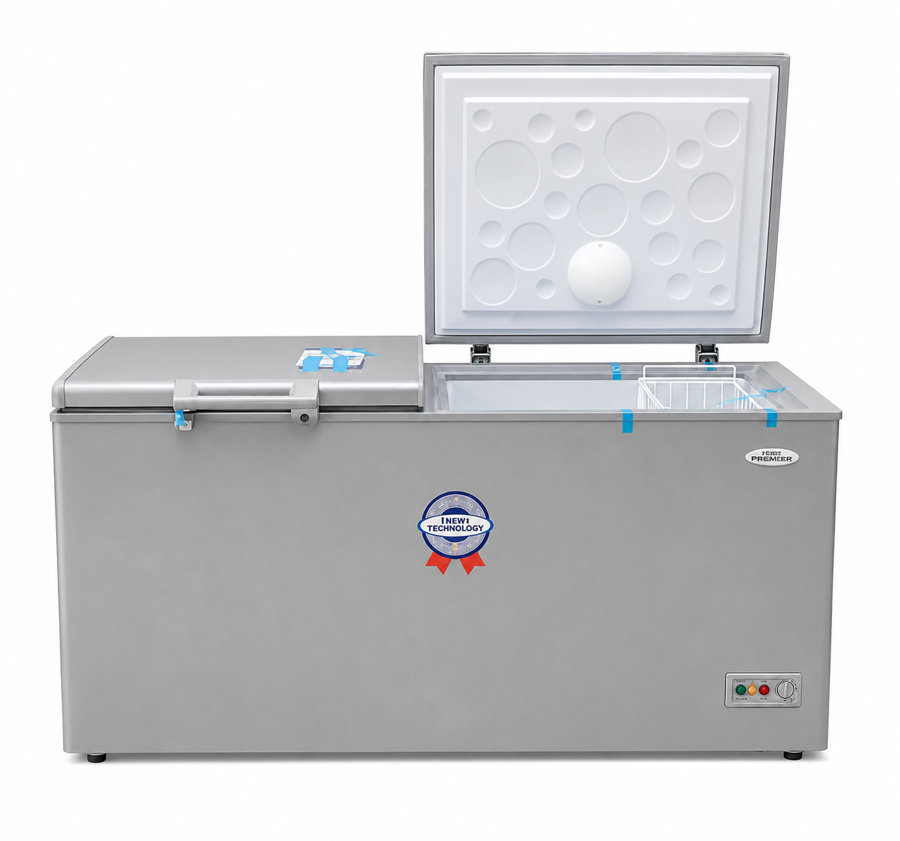 Flat Double Door Chest Freezer – Large Capacity Deep Freezer with Dual Lids