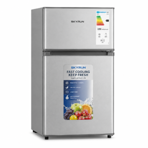 Skyrun Double Door Refrigerator – Silver | R600a Refrigerant | 220–240V