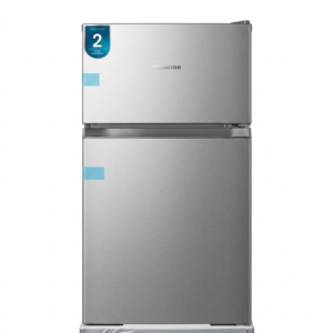 Hisense Double Door Compact Refrigerator | Energy Saving Silver Mini Fridge