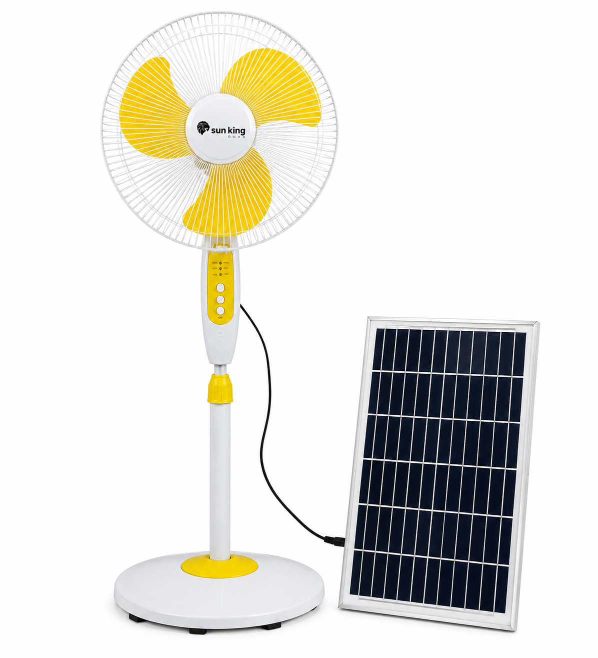 Sun King Solar Pedestal Fan with Solar Panel | Energy-Efficient Cooling
