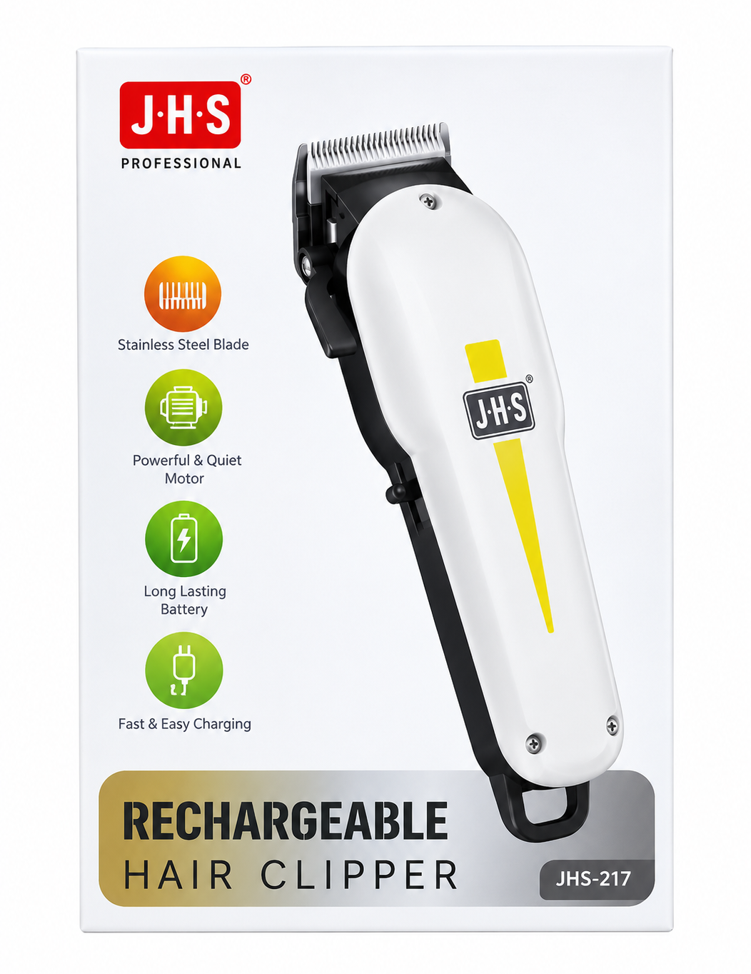 JHS Rechargeable Hair Clipper – Professional Hair Trimmer JHS-217