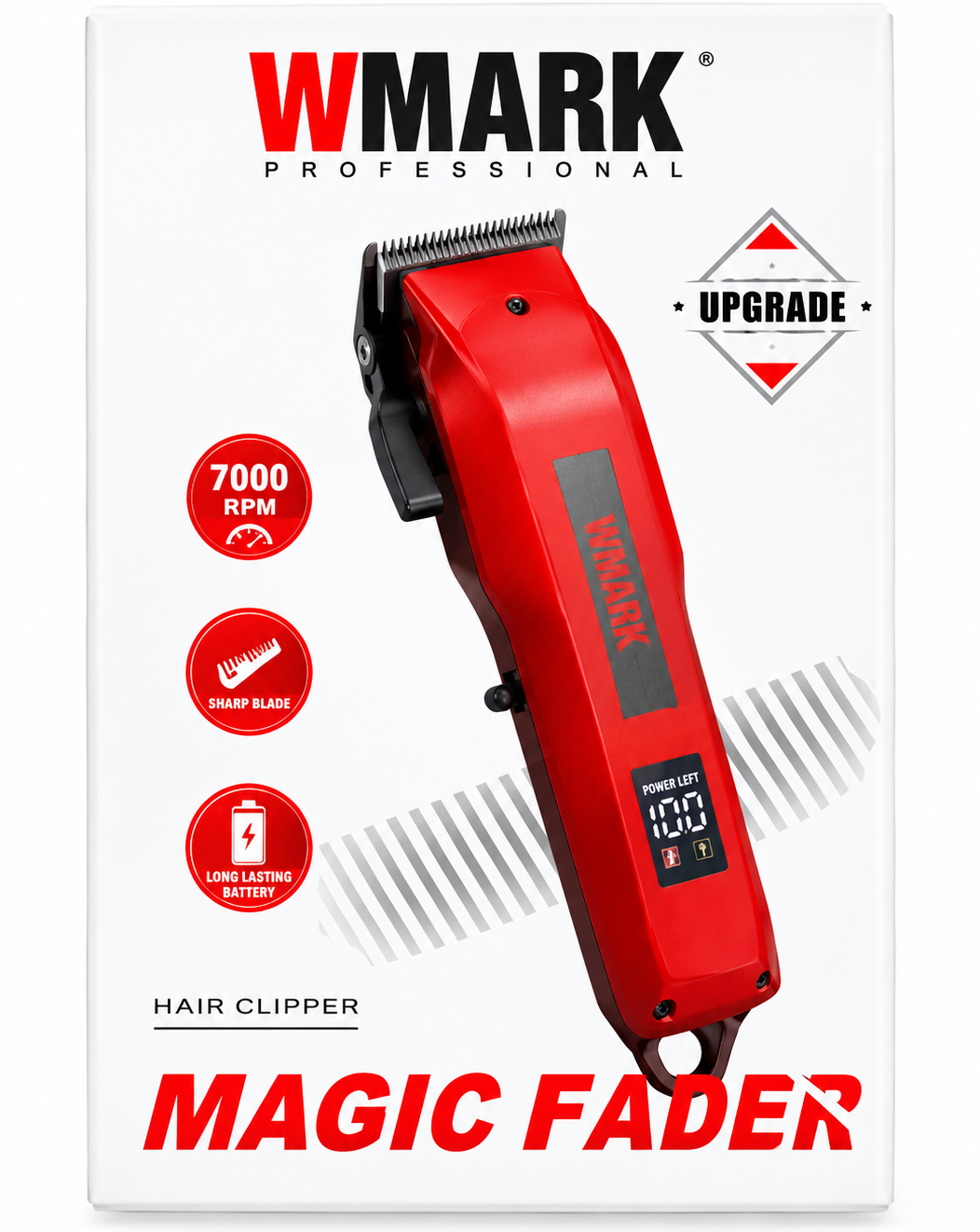 WMARK Magic Fader Hair Clipper – 7000 RPM Rechargeable Trimmer
